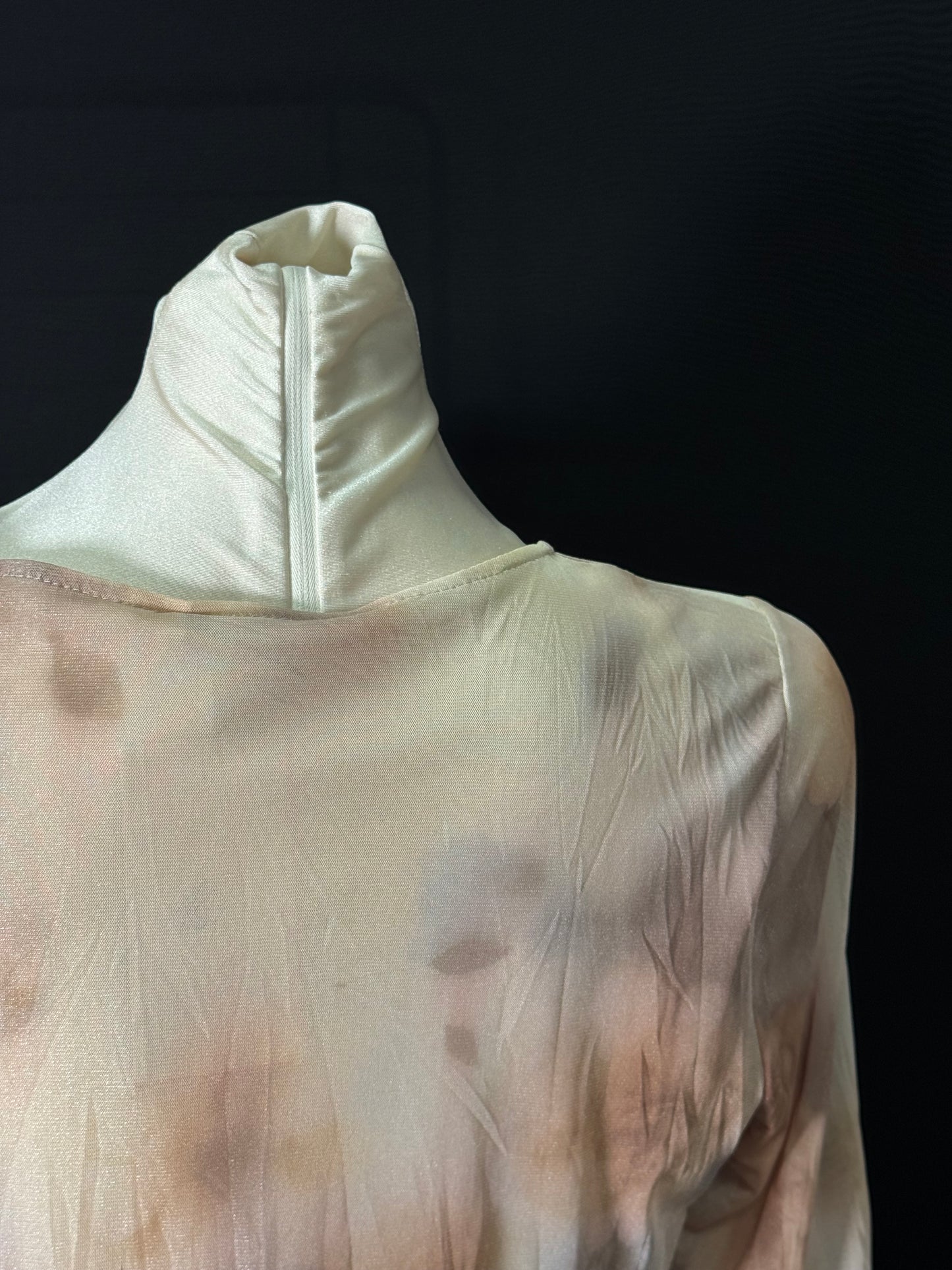 beiger Mesh langarmshirt