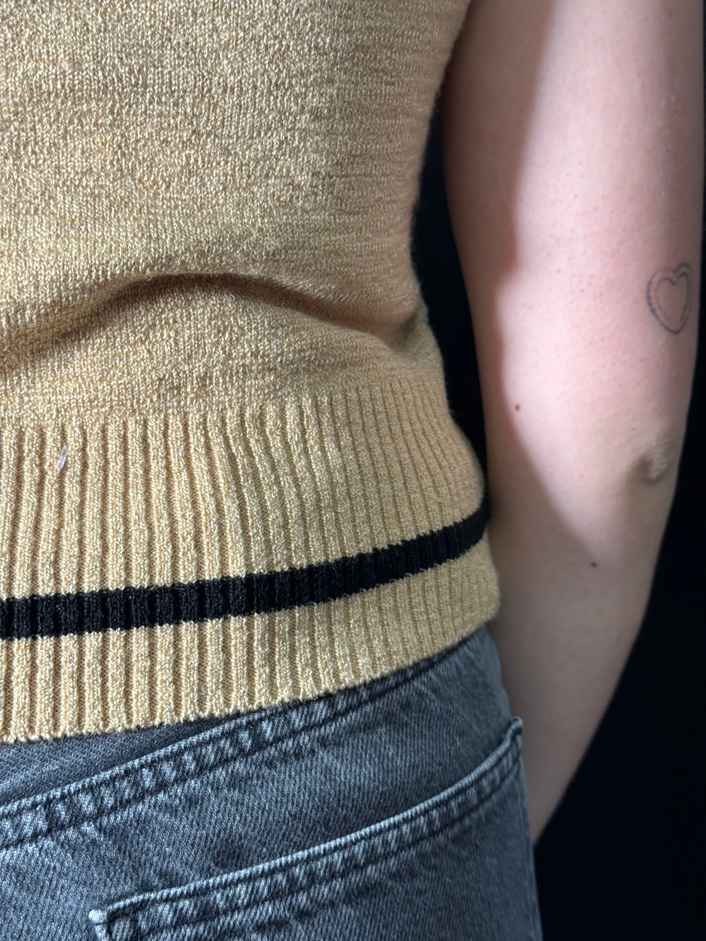 Sommertop beige schwarz