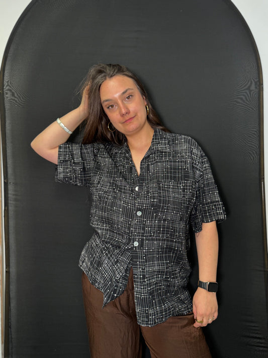 Schwarz weiße Bluse