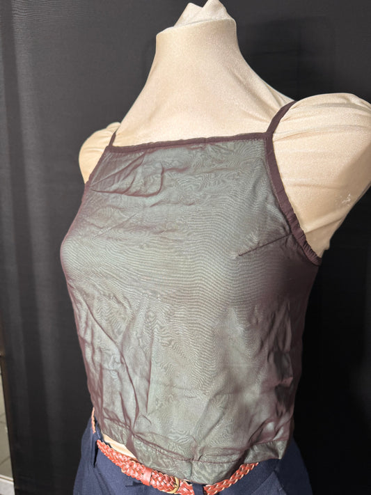 Braun türkises Mesh Top