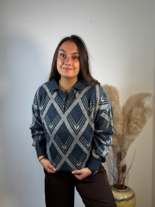 Strickpullover mit Kragen