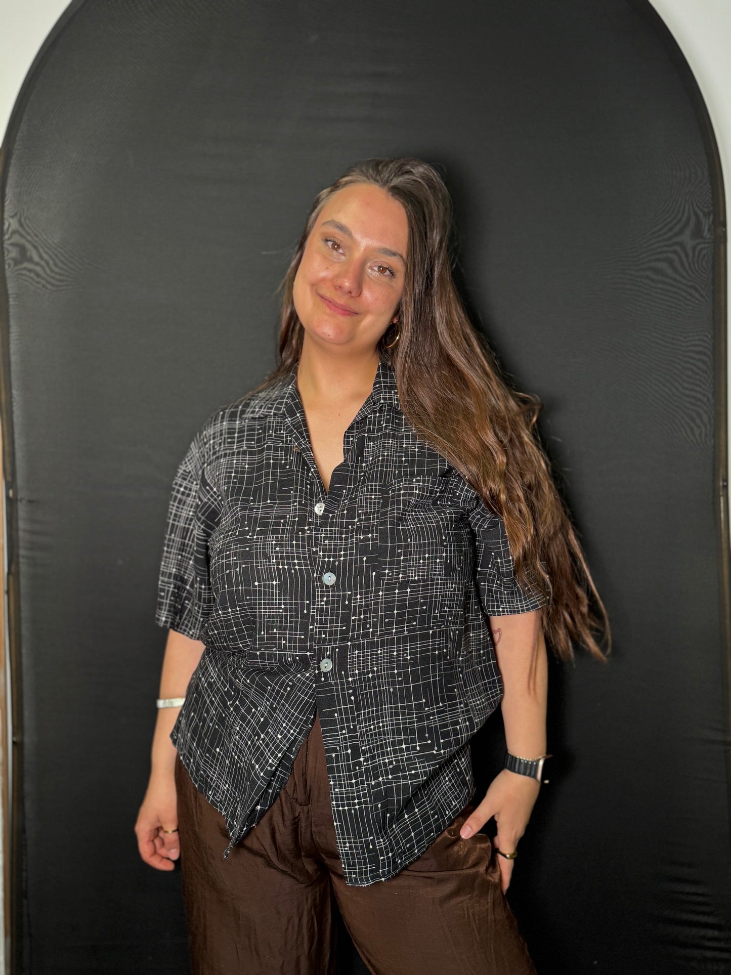 Schwarz weiße Bluse