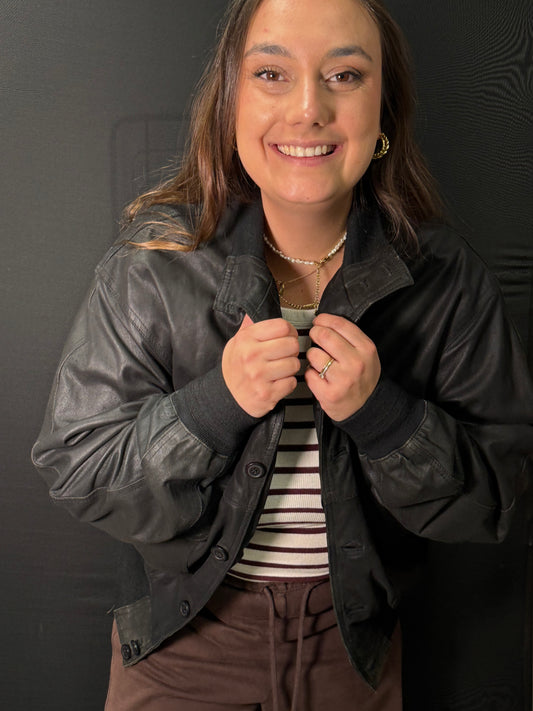 Lederblouson schwarz