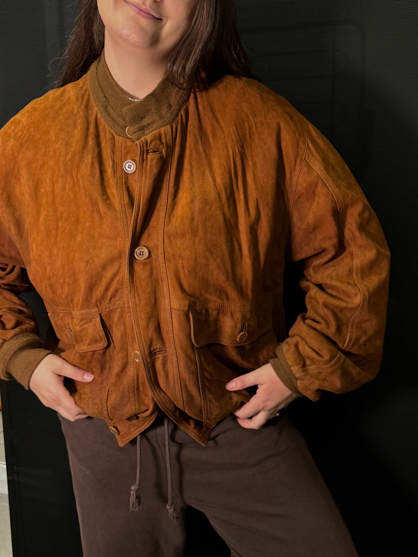 Lederblouson dunkel