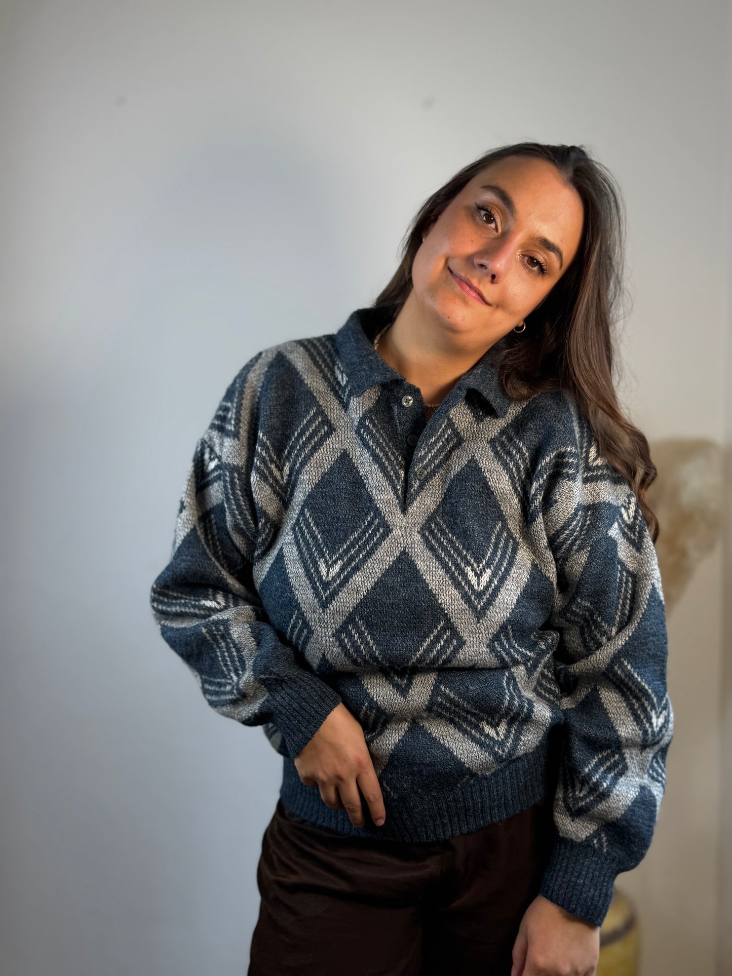 Strickpullover mit Kragen