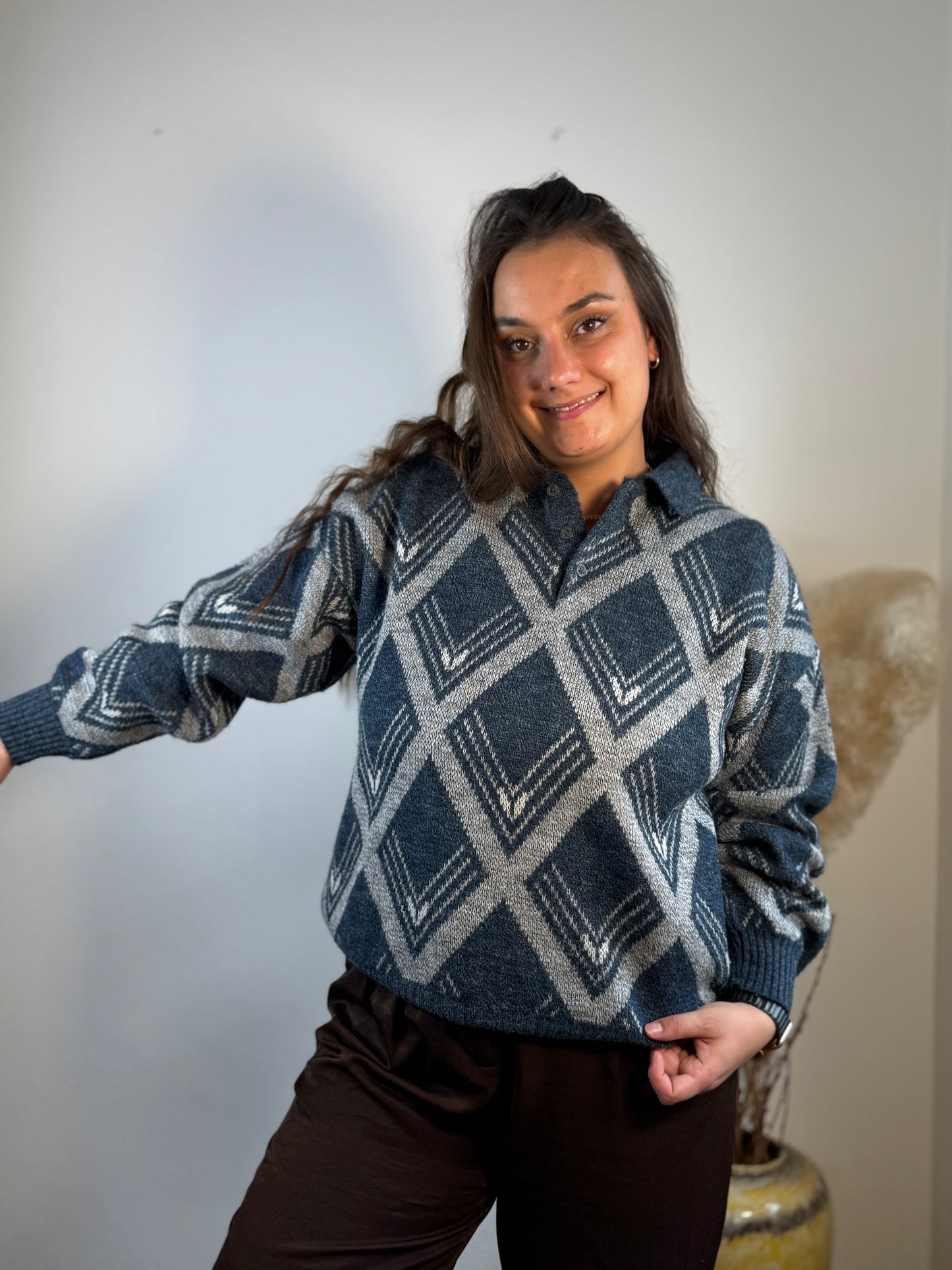 Strickpullover mit Kragen