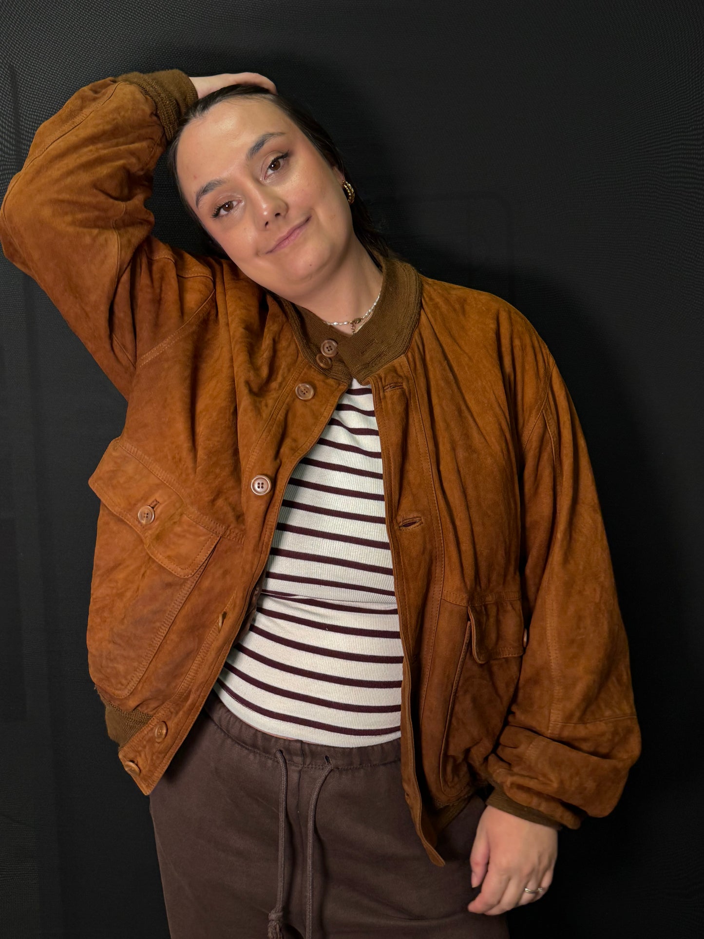 Lederblouson dunkel