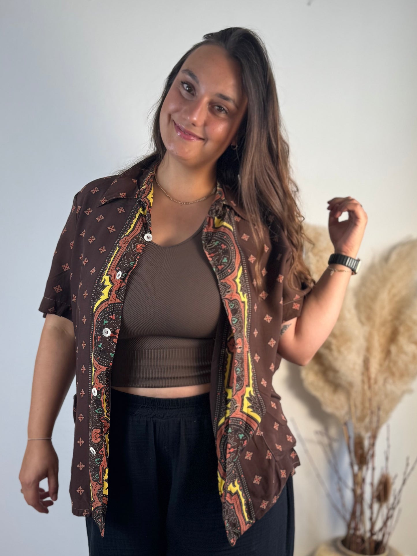 Kurzarmbluse mit Taschen