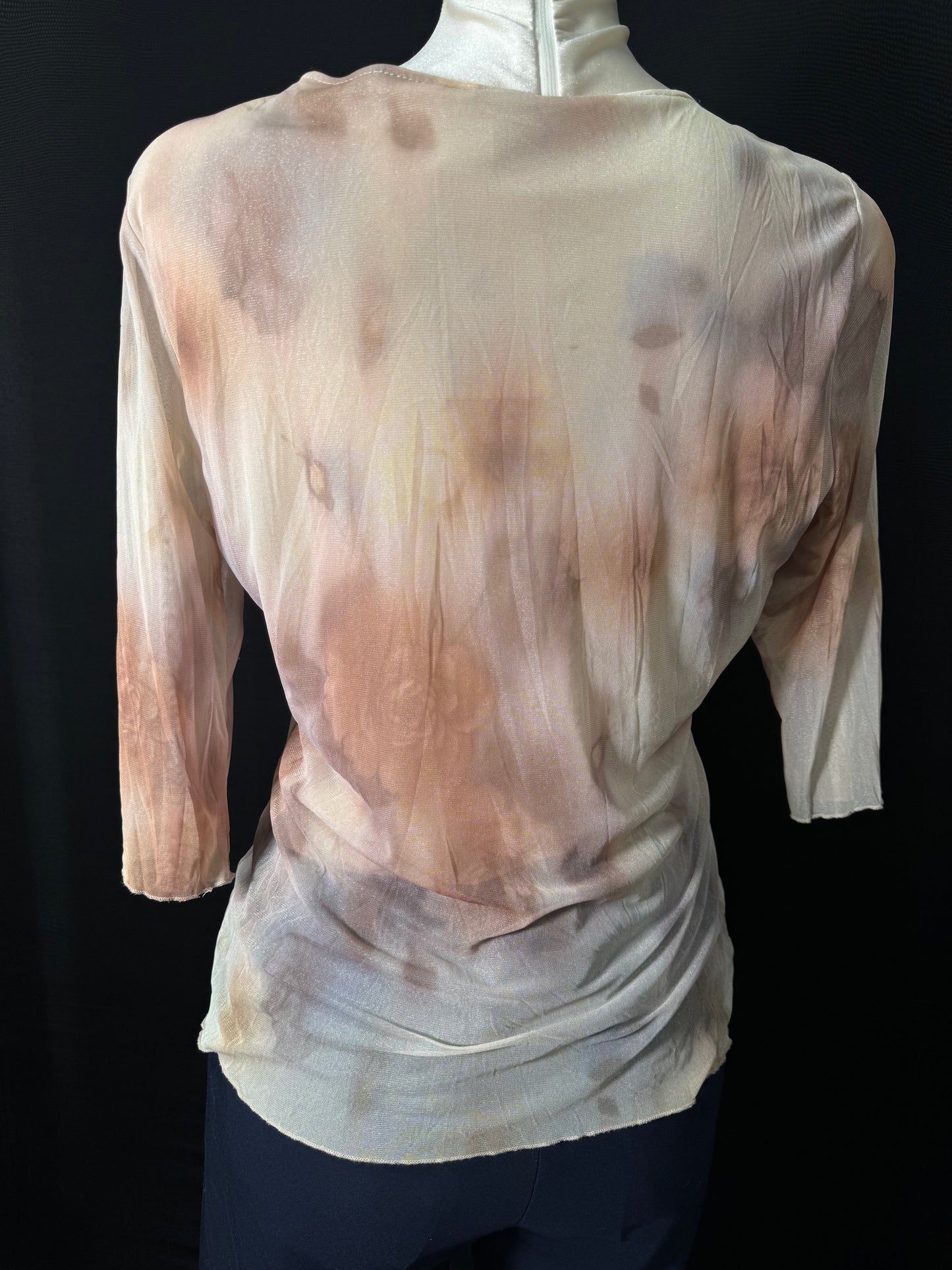 beiger Mesh langarmshirt