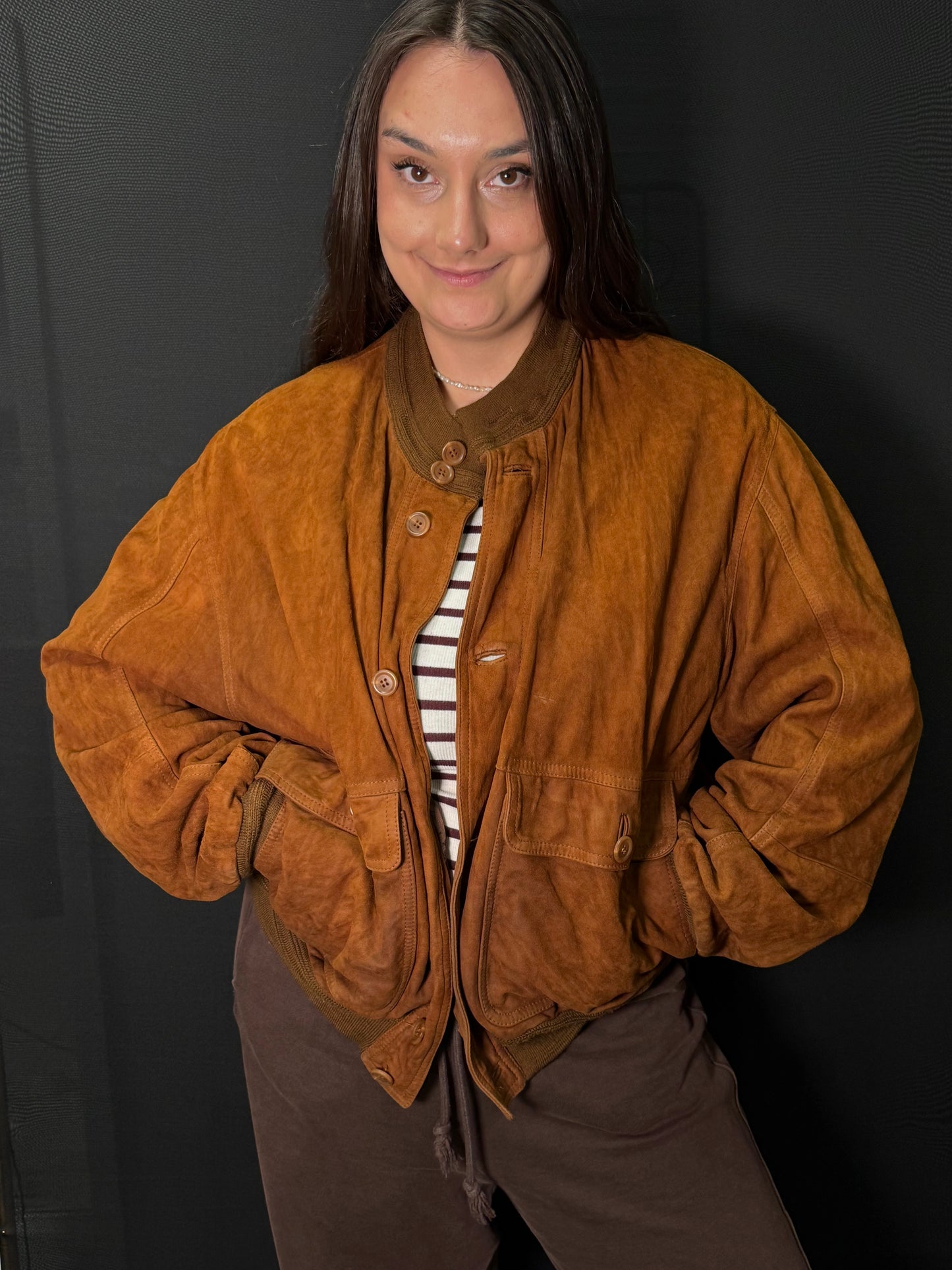 Lederblouson dunkel