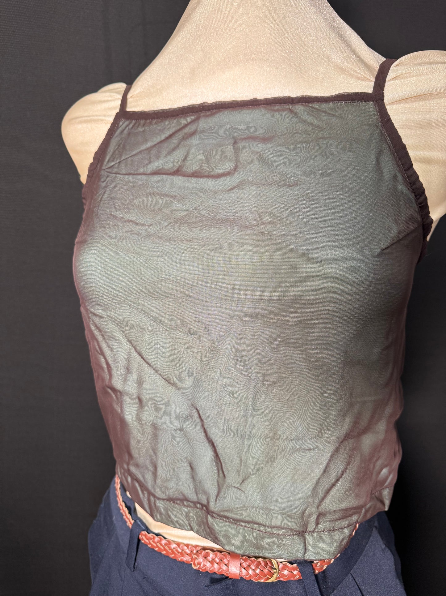 Braun türkises Mesh Top