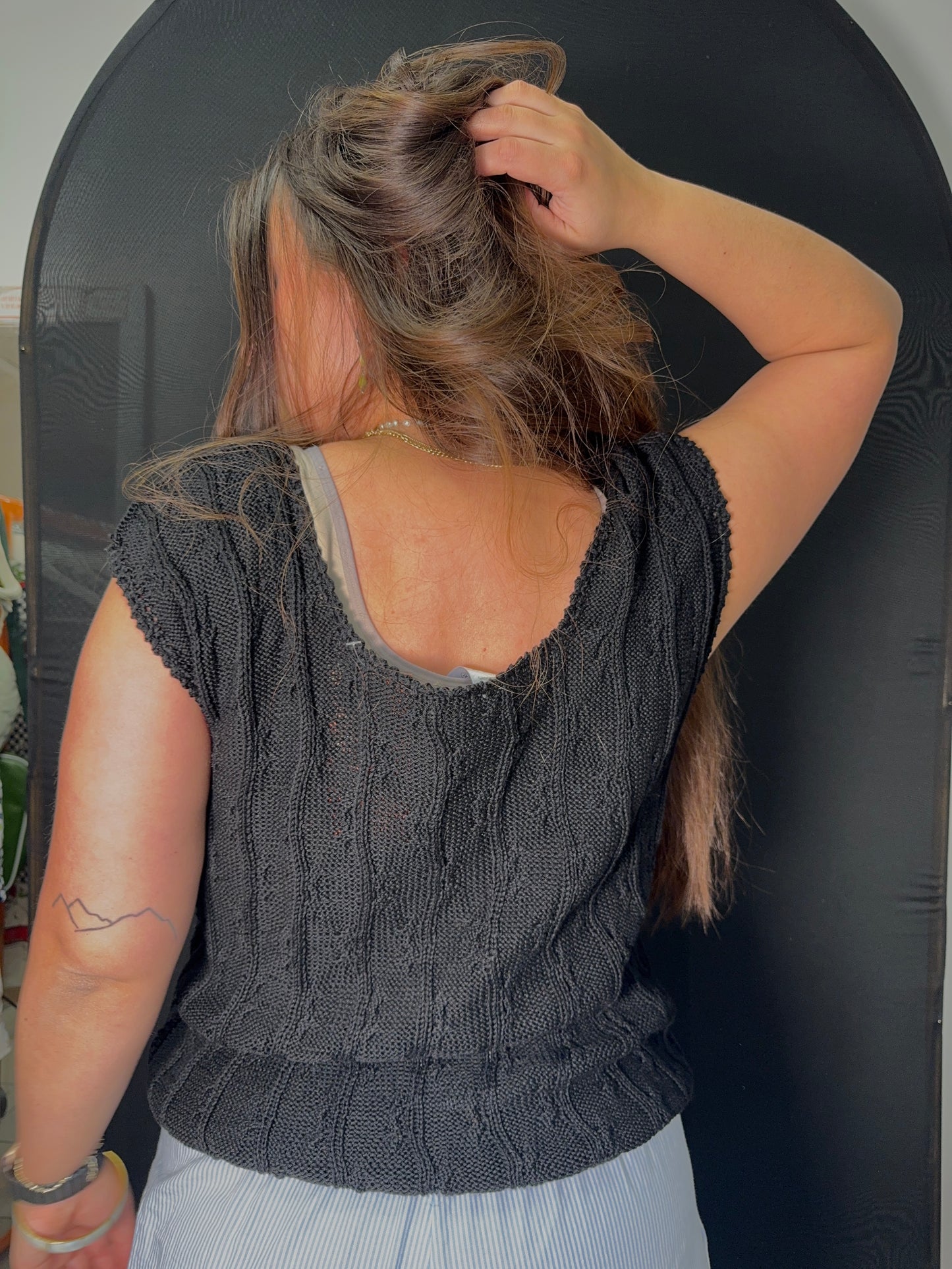 Häkeltopp mit Zopfstrickmuster