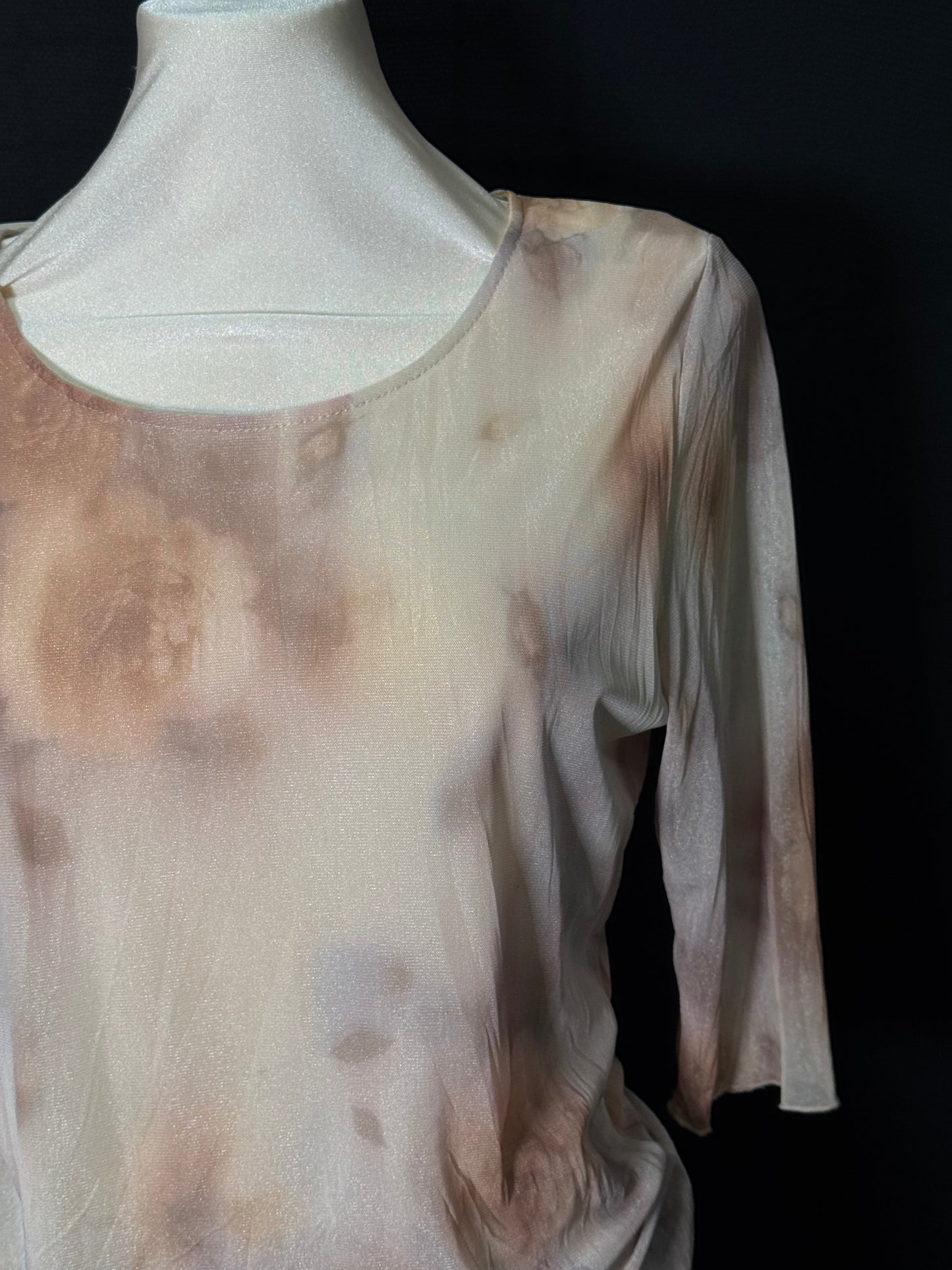 beiger Mesh langarmshirt