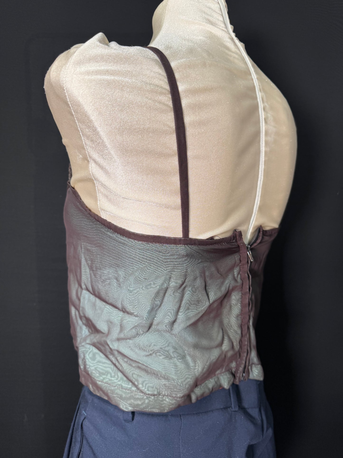 Braun türkises Mesh Top
