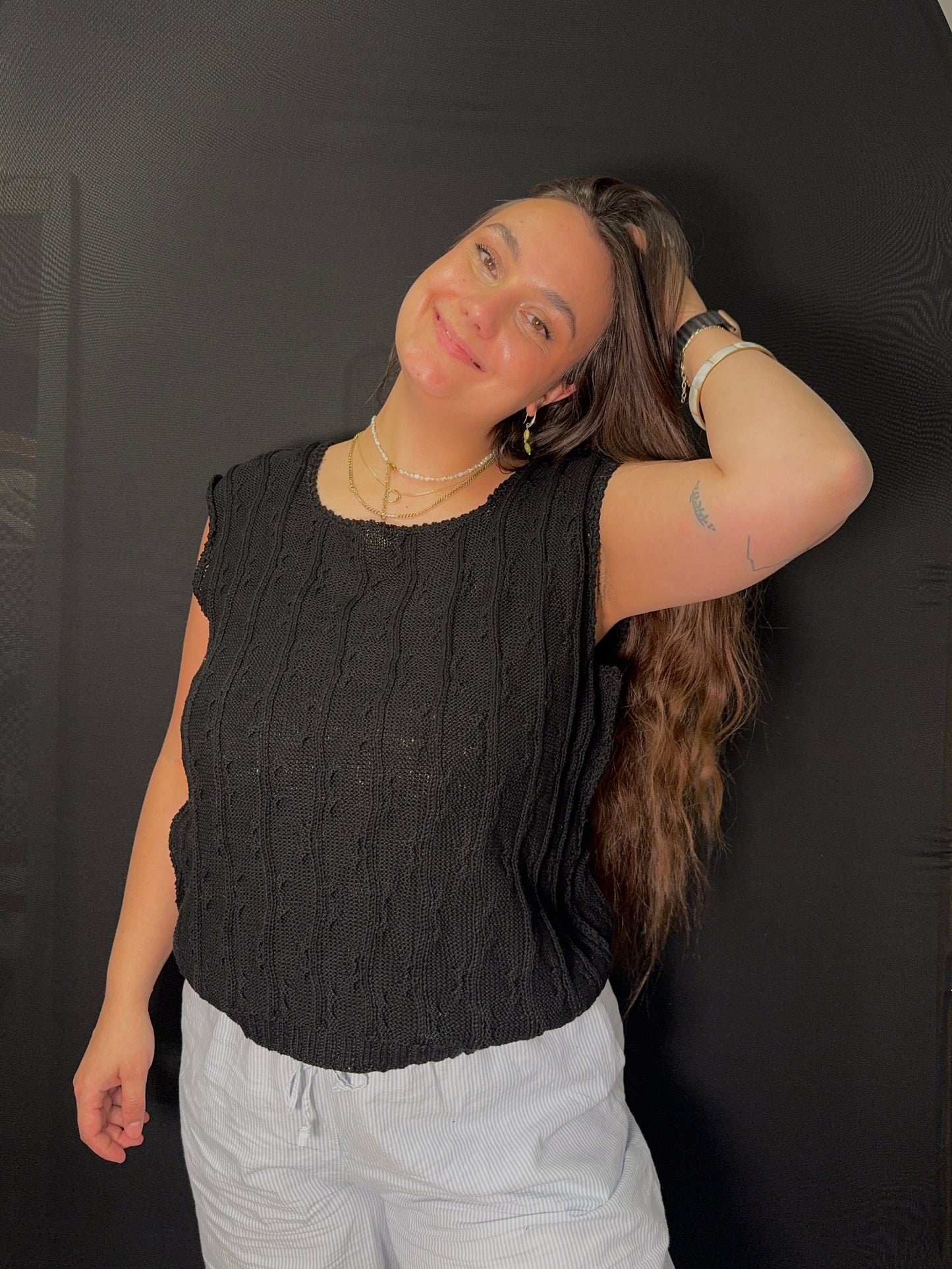 Häkeltopp mit Zopfstrickmuster