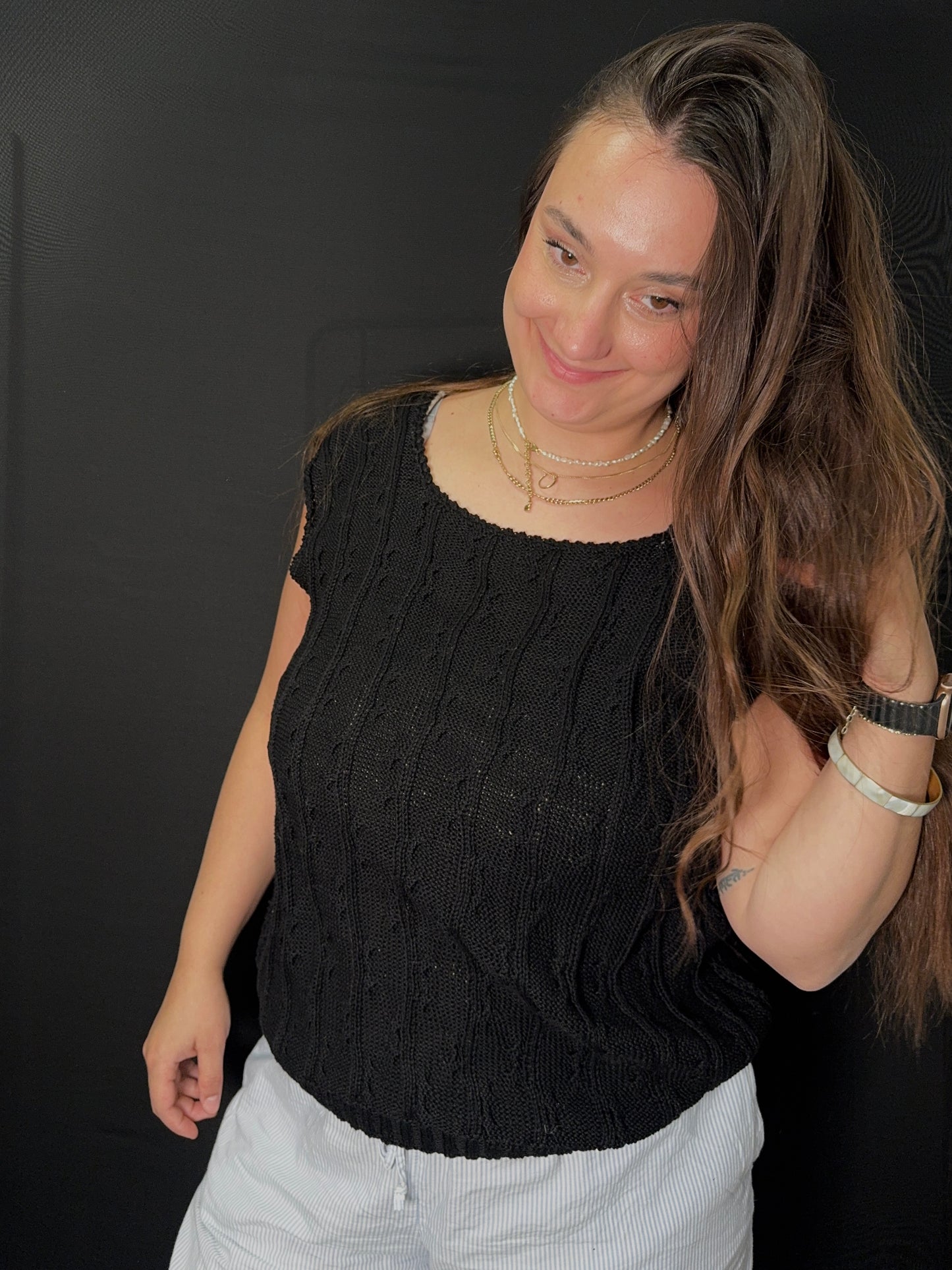 Häkeltopp mit Zopfstrickmuster