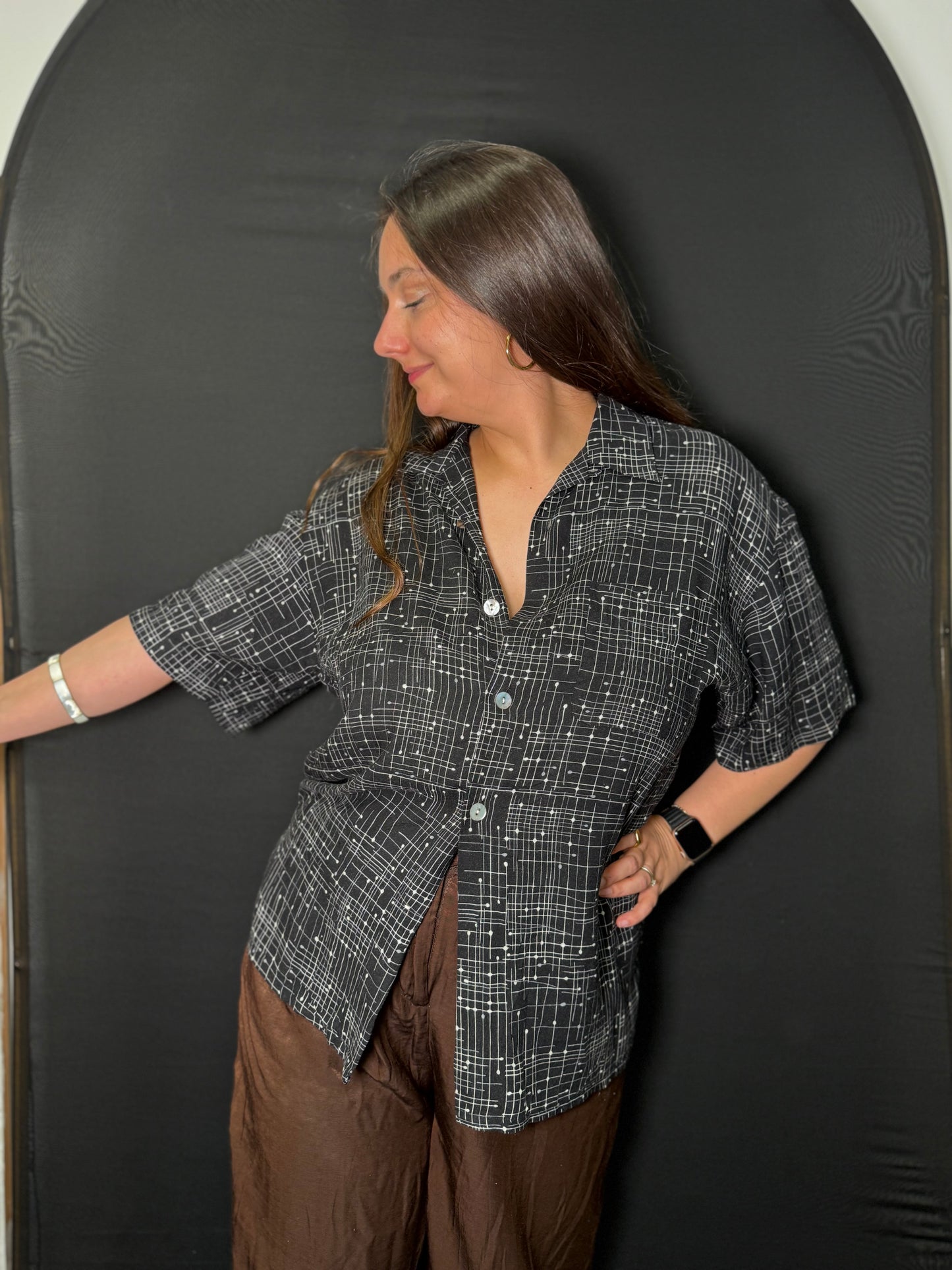 Schwarz weiße Bluse