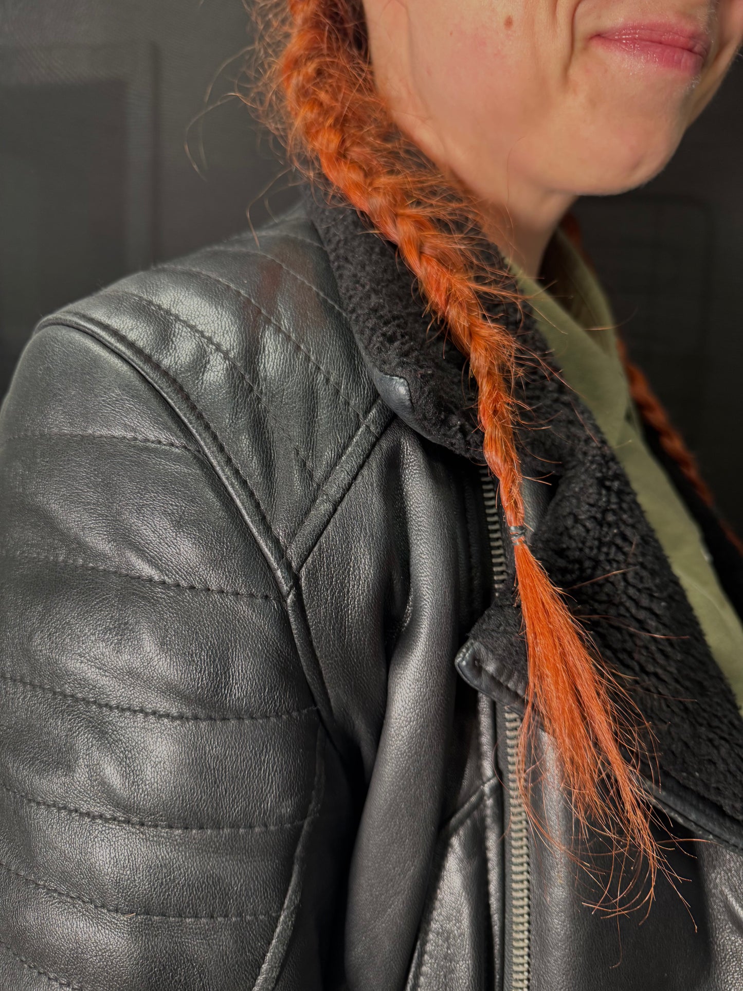 Gefütterte Lederjacke