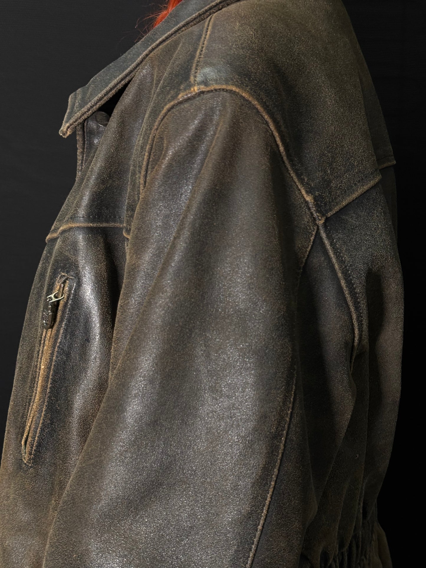 Schwere hochwertige Lederjacke
